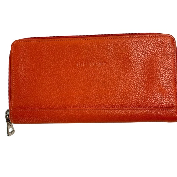 LONGCHAMP Burned Orange Leather Wallet Zip Around - Picture 1 of 8